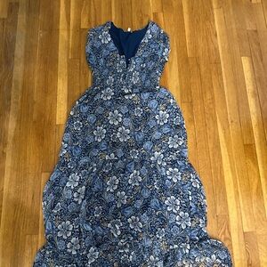 Patrons of Peace Blue Floral Maxi Dress Size Small !